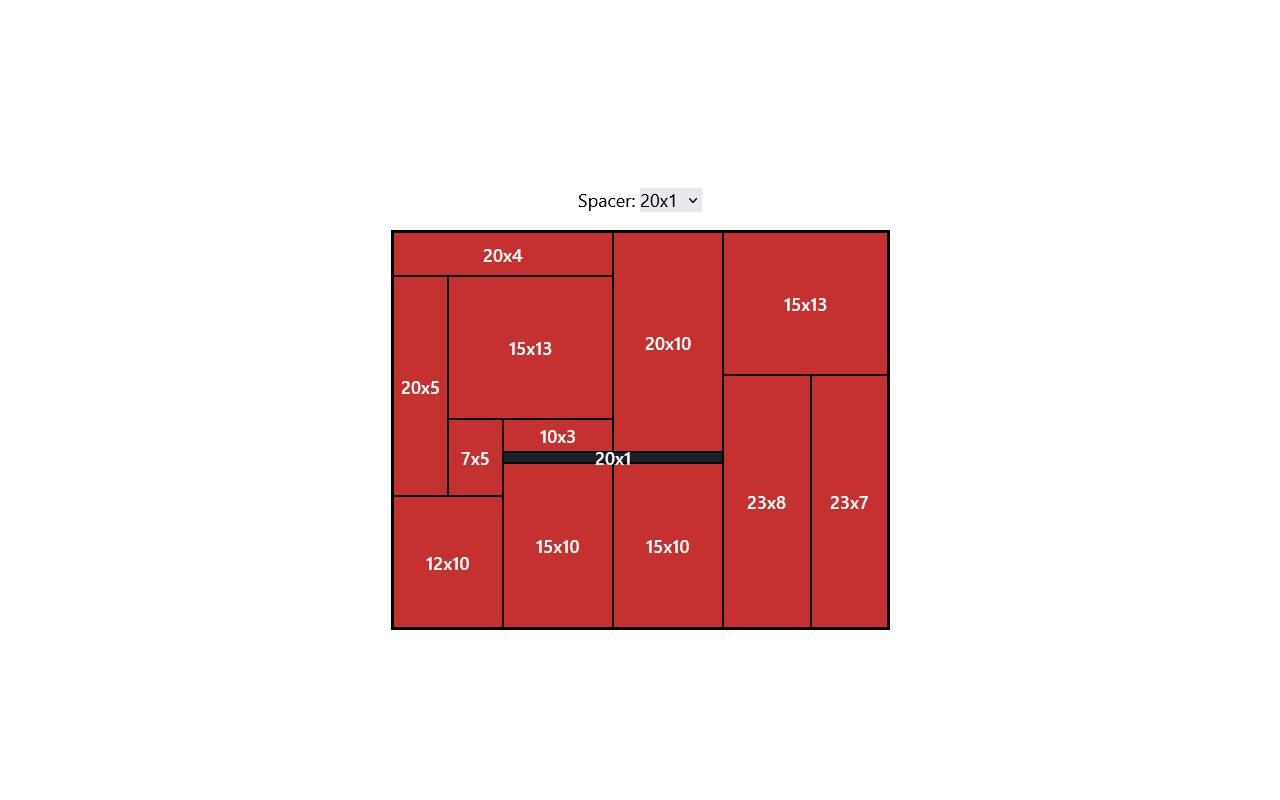 A screenshot of completed Calibron puzzle