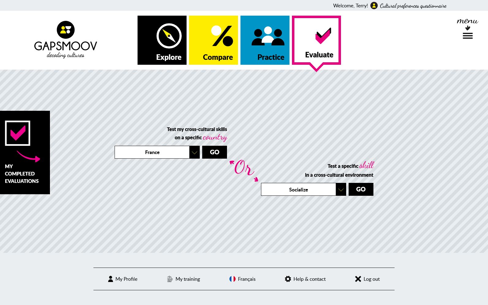 A screenshot of Gapsmoov's Evaluate page