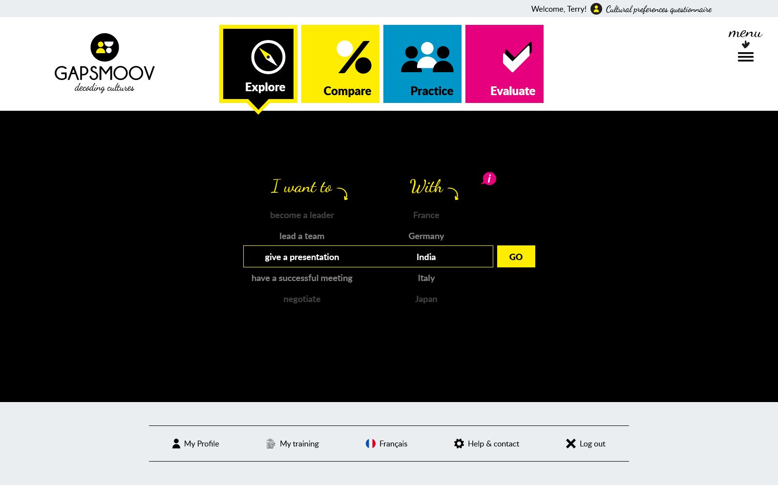 A screenshot of Gapsmoov's Explore page
