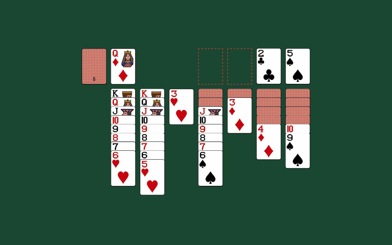 A screenshot of a game of Solitaire